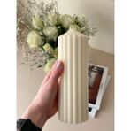 Sistaful Sütun Mum Orta Boy Dekoratif Kokulu Doğal % 100 Soya Wax - Lavanta