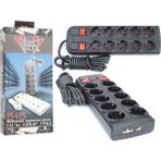 Sistem 2000 Siyah 5+5 2 mt Kablolu Anahtarlı Grup Priz