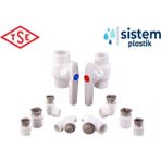 Sistem Plastik Kombi Bağlantı Seti Dirsekli - 20mm - Beyaz - 1 Adet