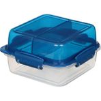 Sistema Lunchstack™ To Go™ Saklama Kabı – Dikdörtgen 1.8l & Kare 1.24L, Bpa Içermez, Klipsli Kapaklı - 1,25 lt - Mavi