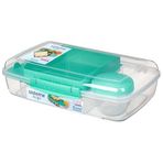 Sistema To Go Collection Büyük Bento Kutusu Plastik Öğle Yemeği ve Yiyecek Saklama Kabı, 7,4 Fincan, Çok Bölmeli, Renk Değişimi | Bpa Içermez, Büyük Boy (4'lü Paket)