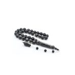 Sistemli Küre Kesim Dev Boy Siyah Koç Boynuzu Tesbih 12 Mm