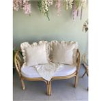 Sister Home Design Keten, Bohem, Fırfırlı, Vintage, 2'li Kare Kırlent Kılıfı