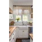Sister Home Design Keten Kısa Fırfırlı Country Mutfak, Cafe,Banyo, Çiftlik Evi Perdesi