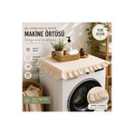 Sister Home Design Vintage- Boho Fırfırlı Çamaşır Makinesi Örtüsü 60x60 cm.
