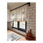Sister Home Design Zeytin Desen Pinterest CountryKeten Kısa Fırfırlı Country Mutfak, Cafe,Banyo, Çiftlik Evi Perdesi