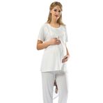 Sistina Ekru Hamile (Lohusa) Pijama Takımı - 1606 ekru L