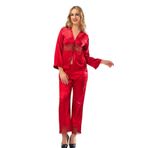 Sistina Kırmızı Saten Pijama Takımı - 1601 kırmızı XL