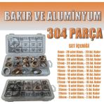 Site Hırdavat 304 Parça Bakır ve Aluminyum Pul Seti - 1 Adet