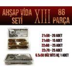 Site Hırdavat Ahşap Vida Seti Xııı - 86 Parça Vida Pul ve Bits Uç - 86 Adet