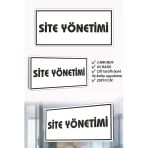 Site Yönetimi Yazılı Beyaz Mdf Kapı Levhası