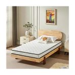 SİTEHOME Tek Kişilik Ortopedik Sünger Yatak 15 cm Orta Sert Organik Pamuklu Kumaş ile Konfor - 100 x 190 cm - Beyaz