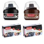 Sitil Classic 4'lü Komple Deri Ayakkabı Bakım Seti - 2 Adet Likit Boya (175 ml Siyah & Kahve) + 2 Adet Anında Parlatıcı Sünger