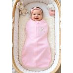 Sitilin 0-3 Ay Bebek Için %100 Pamuk Kundak, Cırt Cırtlı, Yumuşak Penye Kumaş, Nefes Alan Kumas STL7176 - Pembe - 0 - 3 Ay