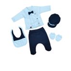 Sitilin Erkek Bebek 5 Li Hastane Çıkışı Mavi Zıbın Seti STL5190