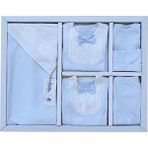 Sitilin Erkek Bebek Gri Hastane Çıkışı Papyon Lüks 10 Lu Set STL6405 - 0 - 3 Ay - Mavi
