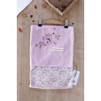 Sitilin Kız Bebek Çift Katlı Kanaviçe ve Dantel Detaylı Natural Penye Battaniye STL6593