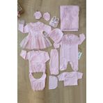 Sitilin Kız Bebek Dantelli Tütülü Lüks 10 Lu Hastane Çıkışı Set STL6103
