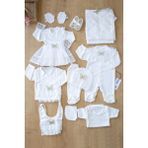 Sitilin Kız Bebek Dantelli Tütülü Lüks 10 Lu Hastane Çıkışı Set STL6104 - 0 - 3 Ay - Beyaz