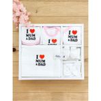 Sitilin Kız Bebek I Love Mum & Dad Hastane Çıkışı 10 Lu Set - Pembe - 0 - 3 Ay