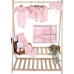 Sitilin Kız Bebek Natıral Pamuk Kumaş Dantelli Lüks 10 Lu Hastane Çıkışı Defne Sabunlu Set STL6448 - Pembe - 0 - 3 Ay