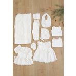 sitilin Kız Bebek Natıral Pamuk Kumaş Fistolu Dantelli Lüks 10 Lu Hastane Çıkışı Set STL6800