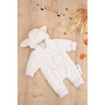 Sitilin Kız Erkek Bebek Ayıcık Figürlü Welsoft Peluş Astronot Bebek Tulum STL6778 - 0 - 3 Ay - Ekru