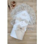 Sitilin Kız Erkek Bebek Hastane Çıkışı Unisex Lüks Duvaklı Kundak Battaniye STL48441
