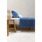 Sitra Lacivert Çift Kişilik Püsküllü Yatak Örtüsü 230x250 2 Yastık 50x70 5034 - 230 x 250 cm