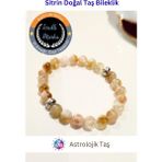 Sitrin Doğal Taş Bileklik - El Emeği - Para Taşı, Başarı, Tüccar Taşı, Enerji, Şans Taşı - 15 cm - Sarı