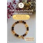 Sitrin Kaplan Gözü Fatma Ananın Eli Doğal Taş Bileklik – Bereket-Şans-Güç-Nazar Koruma