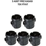 Sıva Altı Priz ve Anahtar Kasası Geçmeli 5' Adet
