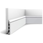 Sıva Süpürgelik Tahtası Orac Dekor SX118-RAL9003 LUXXUS CONTOUR Süpürgelik Tahtası Sıva Kurulu Baseboard zaten boyalı darbeye dayanıklı sinyal beyaz | 2 metre