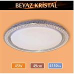 Sıva Üstü Led Panel 45W 49 Cm Çapında Model Beyaz Kristal Led Avize
