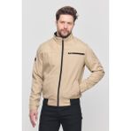 Sivaist Erkek Krem Mevsimlik Triko Detaylı Fermuarlı Iç Cepli Mont&Ceket - XL