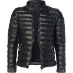 Sivaist Erkek Siyah Slim Fit Içi Kalın Kürklü Su Itici Şişme Deri Ceket & Mont - 4XL