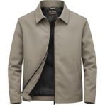 Sivaist Krem Erkek Pamuk Polyester Karışımlı Yakalı Bonded Kumaş Su ve Rüzgar Geçirmez Mevsimlik&yazlık Mont - XL