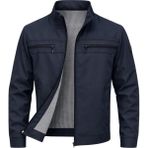 Sivaist Lacivert Erkek Pamuk Polyester Karışımlı Çift Göğüs Fermuarlı Su ve Rüzgar Geçirmez Mevsimlik&yazlık Mont - 3XL