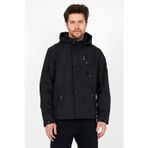 Sivaist Yeni Sezon Erkek Siyah Softshell Kapüşonlu Iç Cepli Su Ve Rüzgar Geçirmez Mevsimlik&Yazlık Mont