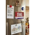 Sivas 58 Türkiye Şehir Temalı Retro Plaka Tasarımlı Dekoratif Buzdolabı Magneti, Hediyelik Hatıra Süvenir