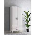 Sivas Gözde Mobilya 597IRMAK3241 Irmak 2 Kapılı 2 Çekmeceli 80x48x195 cm Gardrop Elbise Dolabı