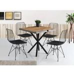Sivas Gözde Mobilya 80x80 cm Kare MDF Mutfak Masası ve 4 Adet Sandalye