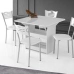 Sivas Gözde Mobilya 80x90 cm Beyaz İzmir Katlanır Mutfak Masası