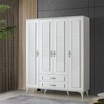Sivas Gözde Mobilya Asya 160x195x46 cm 4 Kapılı 2 Çekmeceli Gardırop