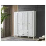 Sivas Gözde Mobilya Asya 160x46x195 cm 4 Kapılı 2 Çekmeceli Gardrop Elbise Dolabı