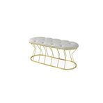 SİVAS GÖZDE MOBİLYA Chester Kum Saati Metal Ayak Bank Bench 90Cm KUM90BNC-beyaz
