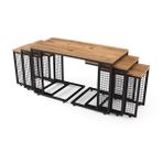 Sivas Gözde Mobilya Ferforje 100x61x46 cm Ahşap Tarz 4 C Zigonlu Orta Sehpa