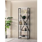Sivas Gözde Mobilya Ferforje Ahşap 5 Raflı Kitaplık 60 x 30 x 180 cm