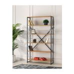 SİVAS GÖZDE MOBİLYA Ferforje Beyaz Ahşap 5 Raflı Kitaplık 100x30x180 100LUKKTPL