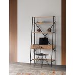 Sivas Gözde Mobilya Ferforje Çekmeceli Kitaplıklı 84x50x180 cm Çalışma Masası